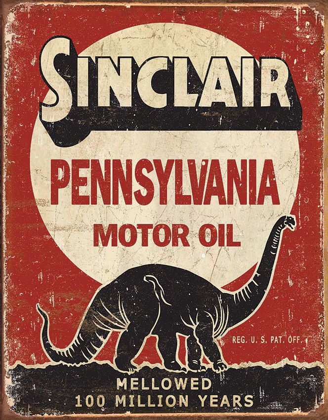 Sinclair Motor Oil Embossed Tin Sign 12.5" x 16"