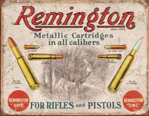 Tin Signs Remington For Rifles & Shotguns Vintage Sign