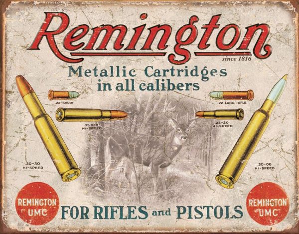 TSN1788.jpg Tin Signs Remington For Rifles & Shotguns Vintage Sign