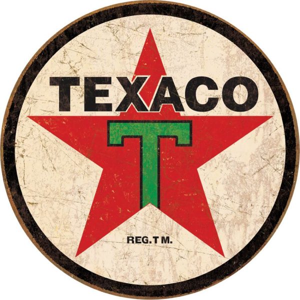 Tin Signs Texaco Round Vintage Embossed Sign