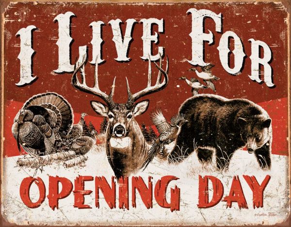 Tin Signs Live For Opening Day Embossed Vintage