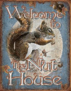 TSN1824.jpg Tin Signs Nut House Welcome Embossed Vintage
