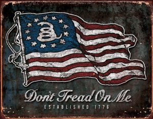 Tin Signs DTOM Vintage Flag Embossed Patriotic