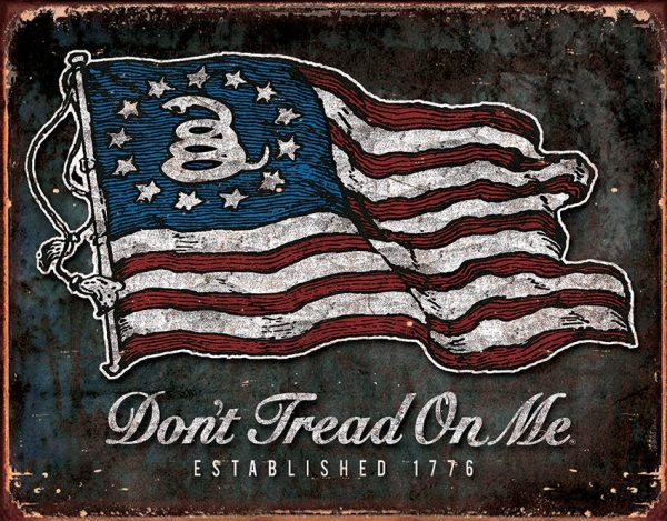 TSN1873.jpg Tin Signs DTOM Vintage Flag Embossed Patriotic