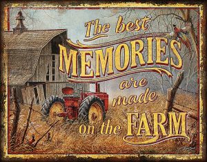 Tin Signs Farm Memories Vintage Agricultural Metal Sign