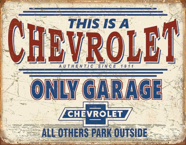 Tin Signs Chevy Only Garage Metal Sign 12.5x16in