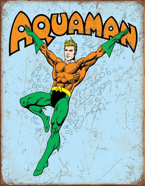 TSN2254.jpg Tin Signs Retro Aquaman Embossed Metal Sign