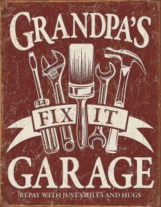 Tin Signs Grandpa's Garage Embossed Metal Sign