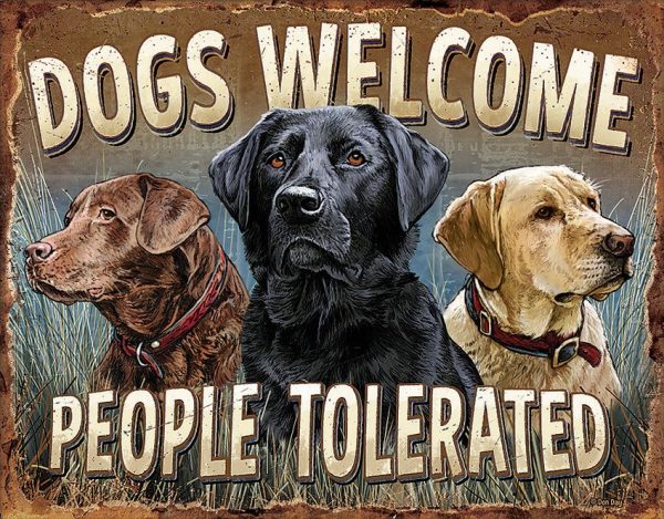 TSN2279.jpg Tin Signs Dogs Welcome Embossed Metal Sign
