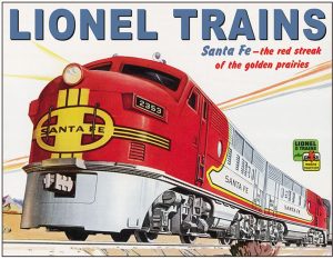 Tin Signs Lionel Santa Fe Vintage Train Sign