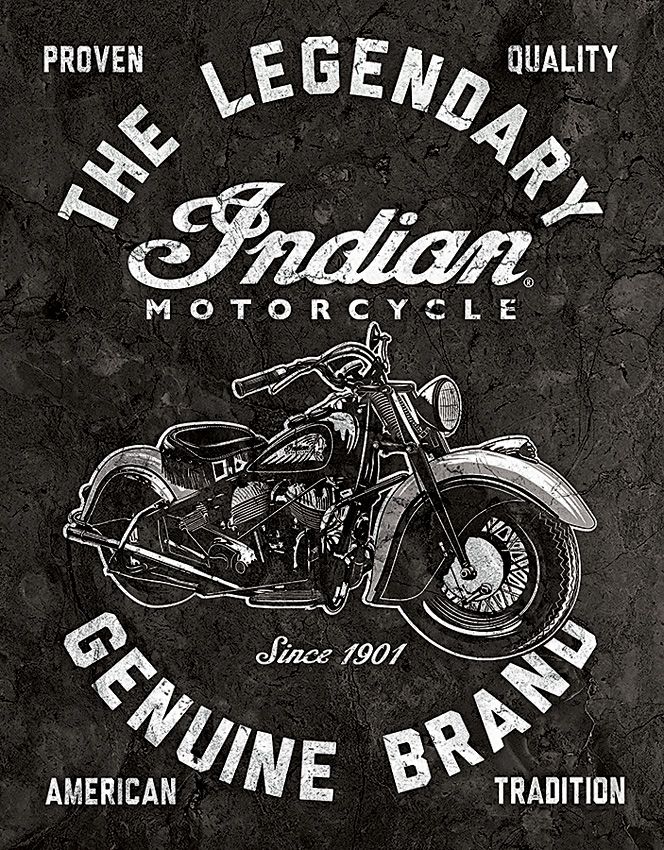 Tin Signs Legendary Indian Motorcycle Tin Sign 12.5" x 16"