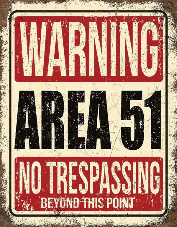 Tin Signs Area 51 No Trespassing Vintage Metal Sign