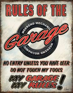 Tin Signs Rules Of Garage Vintage Metal Sign
