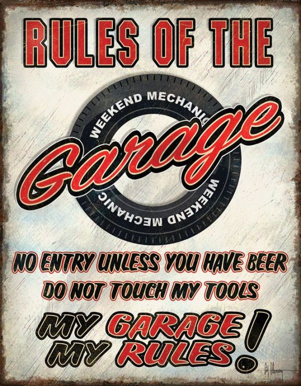 Tin Signs Rules Of Garage Vintage Metal Sign