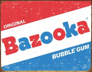Tin Signs Bazooka Bubble Gum Vintage Tin Sign - 12.5 x 16 inches