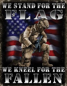 Tin Signs Kneel for the Fallen Vintage Tin Sign - 12.5 x 16 inches