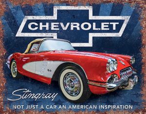TSN2471.jpg Tin Signs Chevy Stingray Corvette Vintage Sign