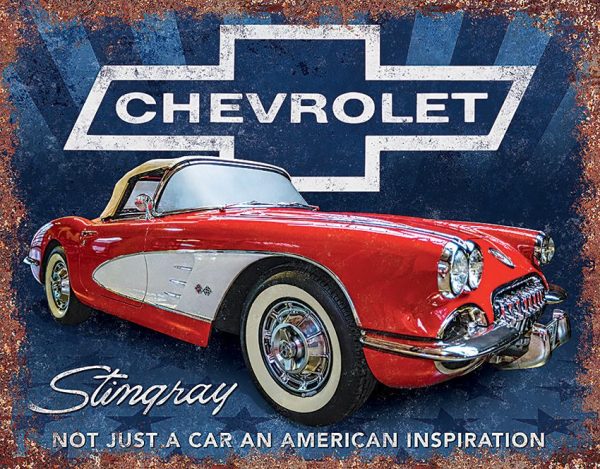 Tin Signs Chevy Stingray Corvette Vintage Sign
