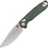 TRIVISA Butterfly Crossbar Lock Folding Knife 3in 14C28N Green Canvas Micarta