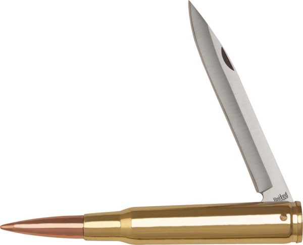 United Cutlery 50 Caliber Bullet Knife - Brass Folding