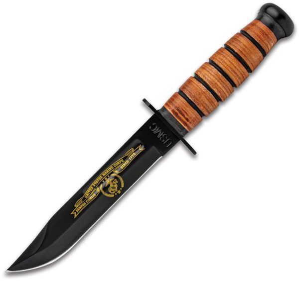 United Cutlery USMC Tribute Black Fixed Blade Knife 6.75"