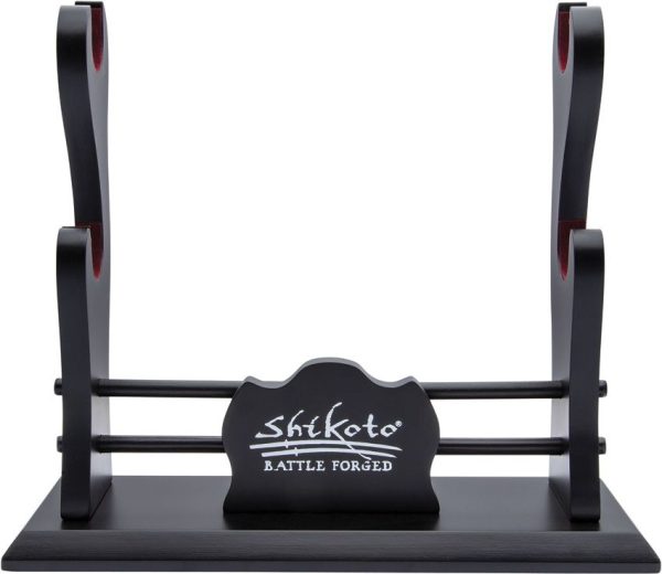 United Cutlery Shikoto Double Sword Stand Black Wood Display