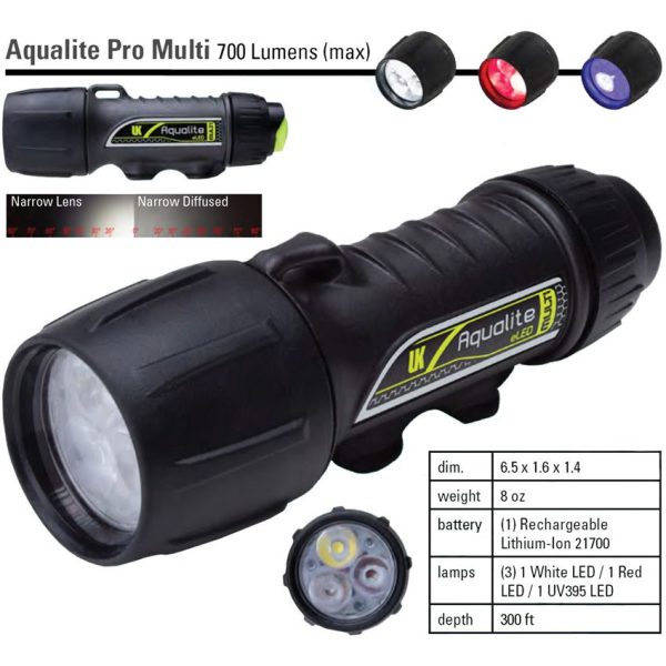 Underwater Kinetics Aqualite Multi Reef Explorer Dive Light Black