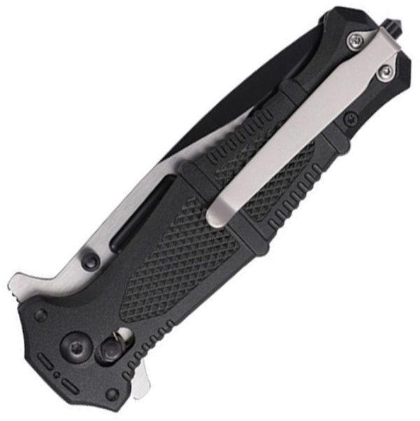 USM3010BK_add_01.jpg USMC Rapid Lock Black Folding Knife 3.9" Serrated Stainless Blade