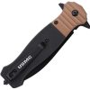 USMC Linerlock Black Tan G10 Folding Knife 3.5" Blade