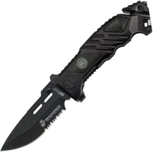 USMC Rescue Linerlock Assisted - Black Pakkawood