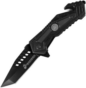 USMC Salvager Rescue Linerlock Tanto - Black