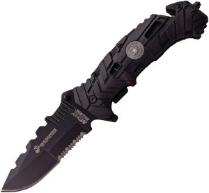 USMC Linerlock A/O Black - Glass Fiber Handle