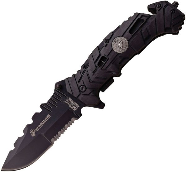 USMC Linerlock A/O Black - Glass Fiber Handle