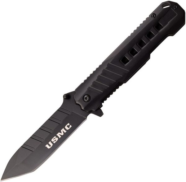 USMC Framelock A/O Tanto Black Stainless
