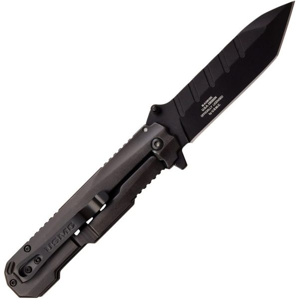 USMC Framelock A/O Tanto Black Stainless