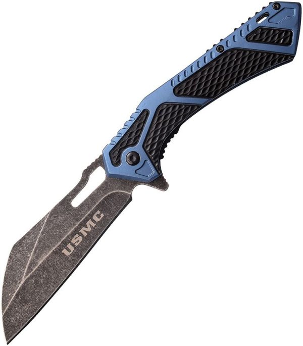 USMA1063BL.jpg USMC Linerlock A/O Black Blue Stonewash