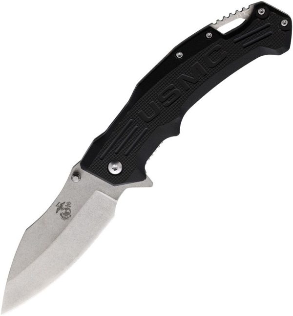 USMA1065BK.jpg USMC Linerlock A/O Assisted Black Knife