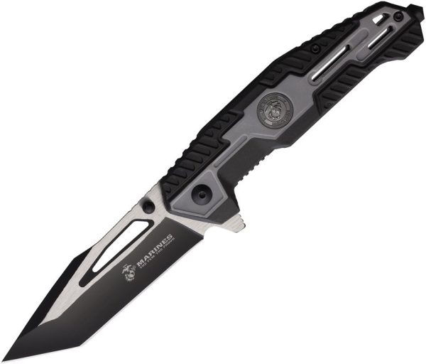 USMC Linerlock A/O Tanto Black/Gray FRN