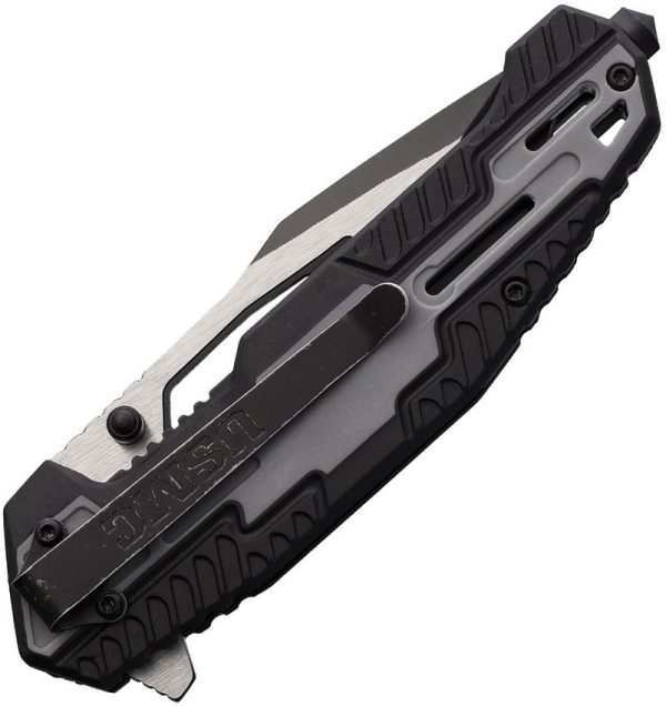 USMC Linerlock A/O Tanto Black/Gray FRN