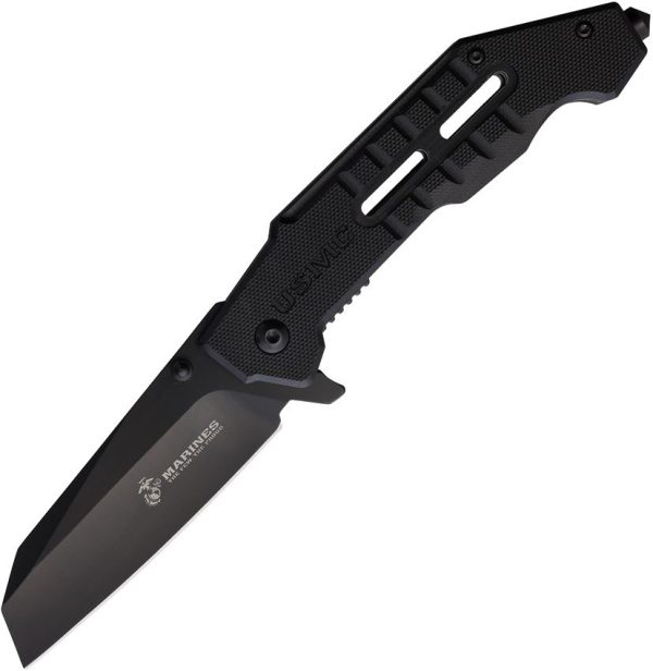USMC Linerlock A/O Wharncliffe G10 Black