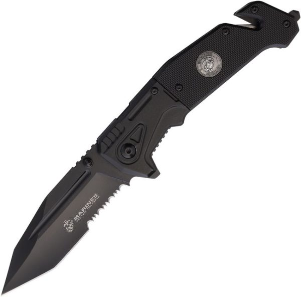 USMC Linerlock A/O Assisted Opening - Black G10