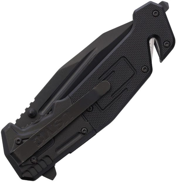 USMC Linerlock A/O Assisted Opening - Black G10