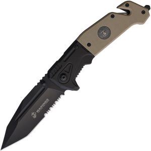 USMC Linerlock A/O Assisted Opening - Tan G10