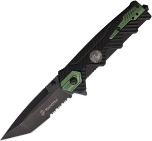 USMC Linerlock A/O Assisted Opening - Green Nylon