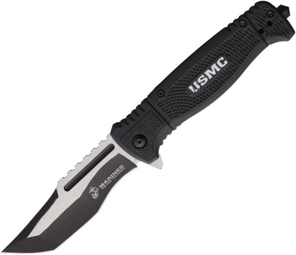 USMC Linerlock A/O Modified Tanto - Black Nylon