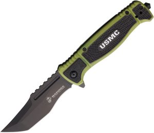 USMA3005GN.jpg USMC Linerlock A/O Modified Tanto - Green Nylon