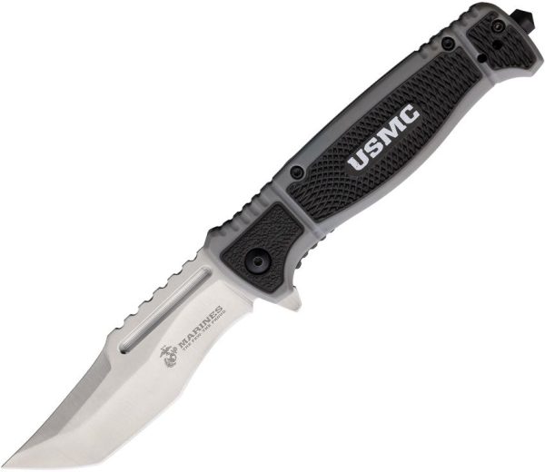 USMA3005GY.jpg USMC Linerlock A/O Modified Tanto - Gray Nylon