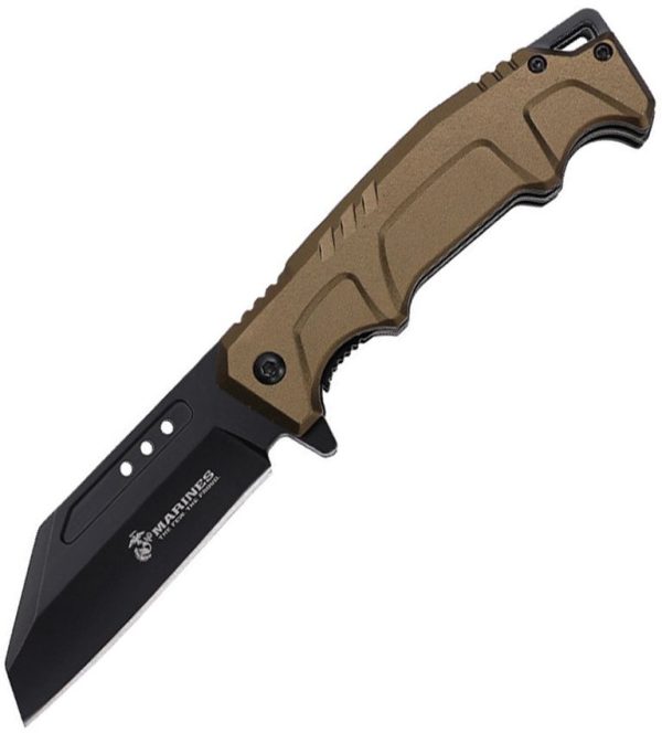 USMC Linerlock A/O Wharncliffe Green Aluminum