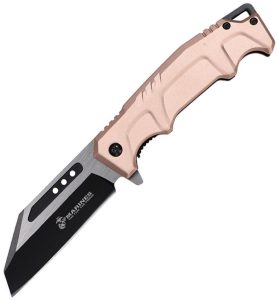 USMC Linerlock A/O Wharncliffe Tan Aluminum
