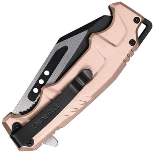 USMC Linerlock A/O Wharncliffe Tan Aluminum